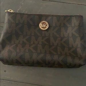 MK  Brown Leather Pouch